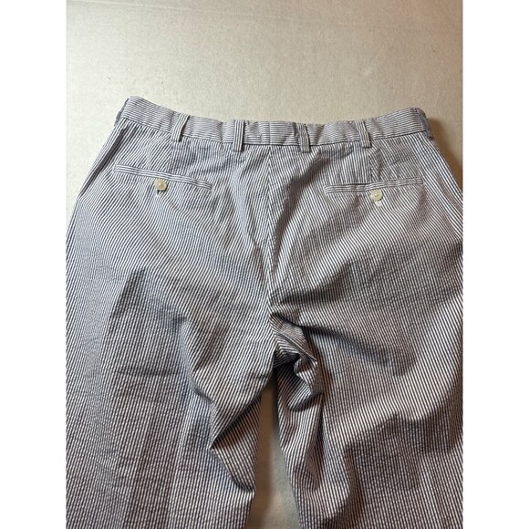Brooks Brother Seersucker Striped Mens Pants Size 34x34 Blue & White Cotton - Picture 10 of 11